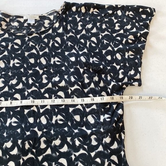 Garnet Hill Silk Cotton Short Sleeve Knit Geo Printed Mini Dress Lightweight - Picture 8 of 11